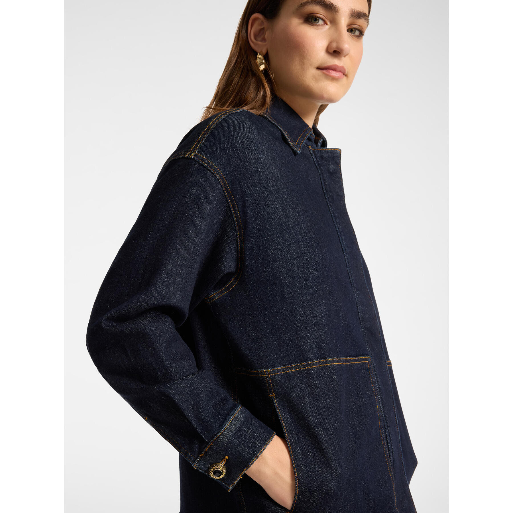 Elena Mirò - Chaqueta desestructurada en denim - Azul