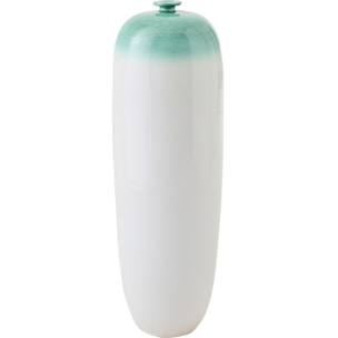 J-Line Vase - céramique - vert menthe/blanc - large