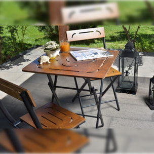 Set de mesa y sillas de jardín mdf (3 piezas)