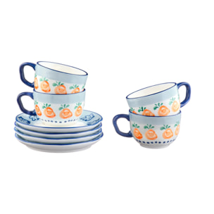 Tasse NAPOLI 20cl et soucoupe Ø15cm - 8 pièces - Agrume