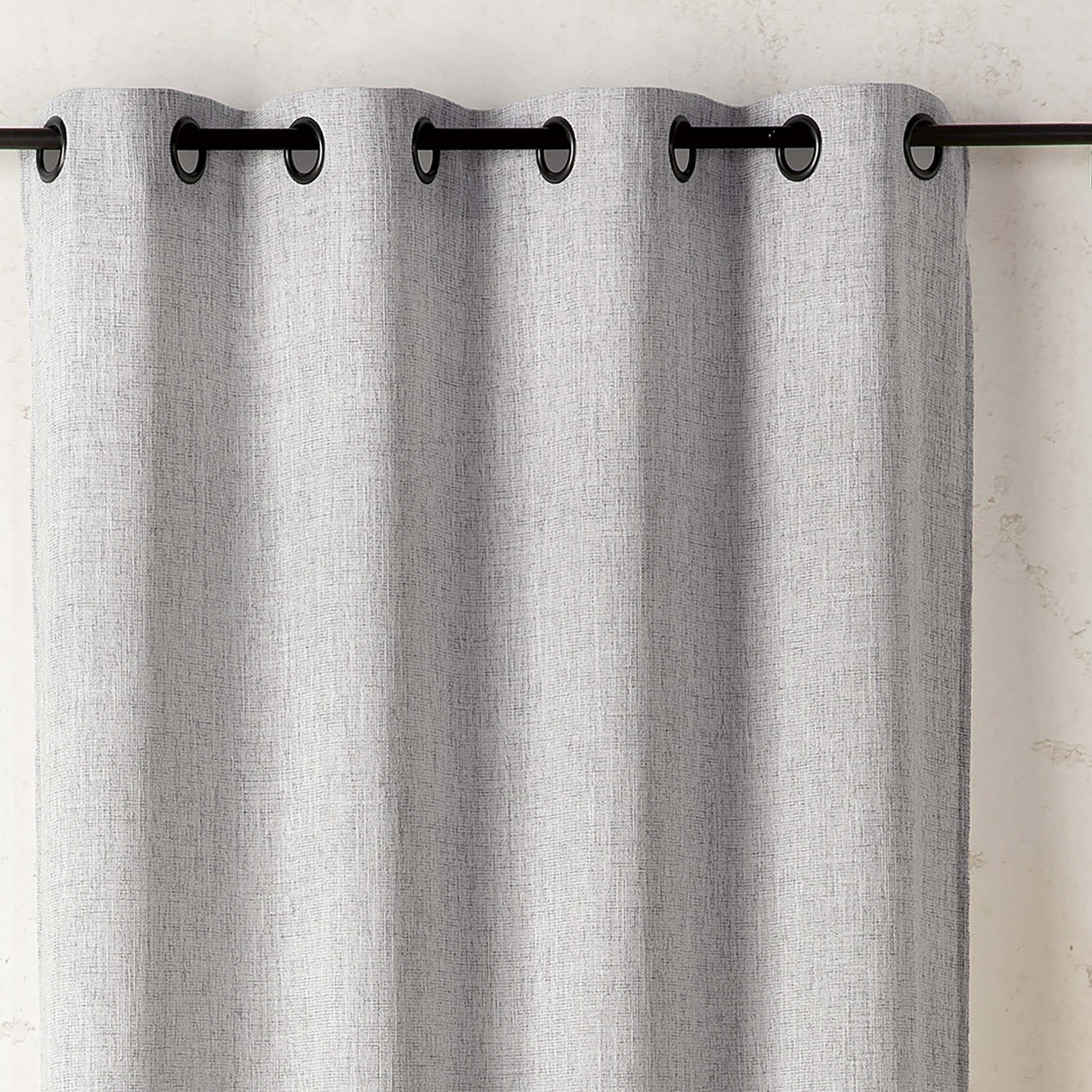 Rideau tamisant  - Effet lin authentique - Gris clair