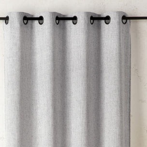 Rideau tamisant  - Effet lin authentique - Gris clair