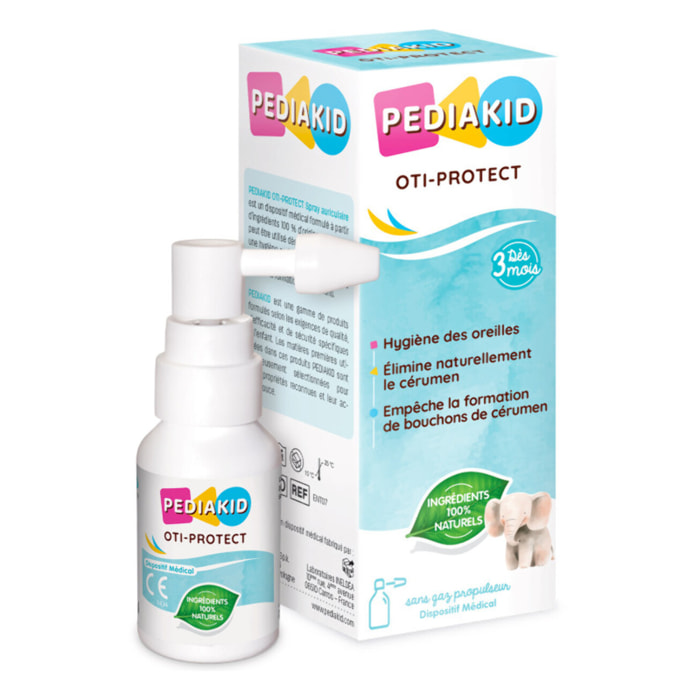 PEDIAKID - Oti-Protect - Spray Auriculaire - Hygiène de l'Oreille Dès 3 Mois - Aide à Éliminer l'Excès de Cérumen - Prévient la Formation de Bouchons - Dispositif Médical - Flacon Spray 30 ml
