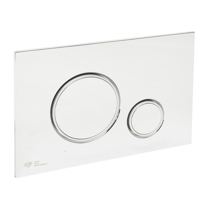 plaque de commande double touche, blanc/chrome brillant (SATAT70)