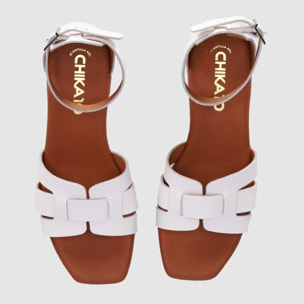 Sandalias de Piel - Blanco - Tacón: 3 cm