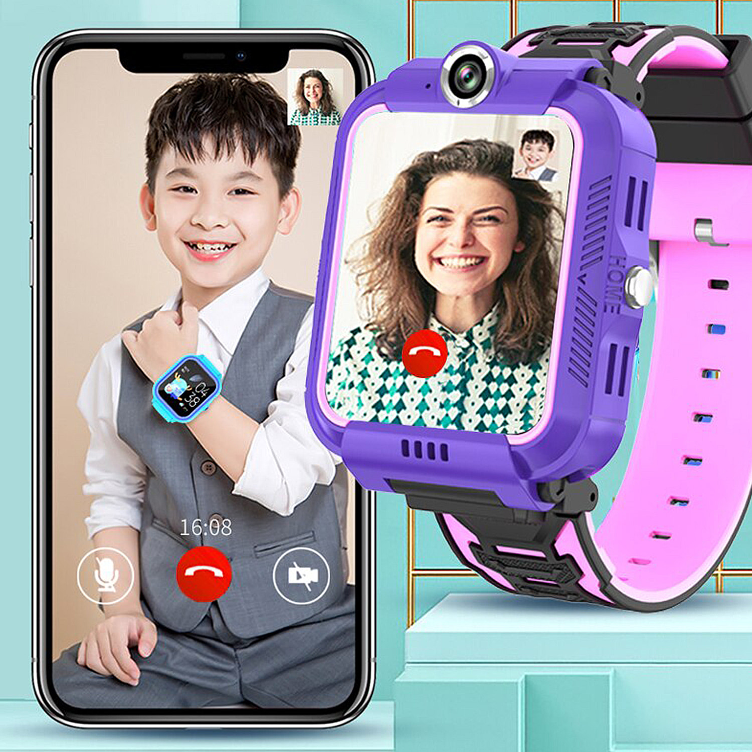 Smartwatch T17C con schermo rotante a 360. Localizzatore GPS, Wifi e LBS.