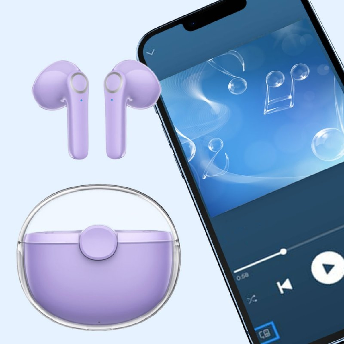 Ecouteurs Bluetooth Violet