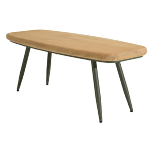 HELENA - Table basse PM plateau en pin pieds scandinaves métal vert