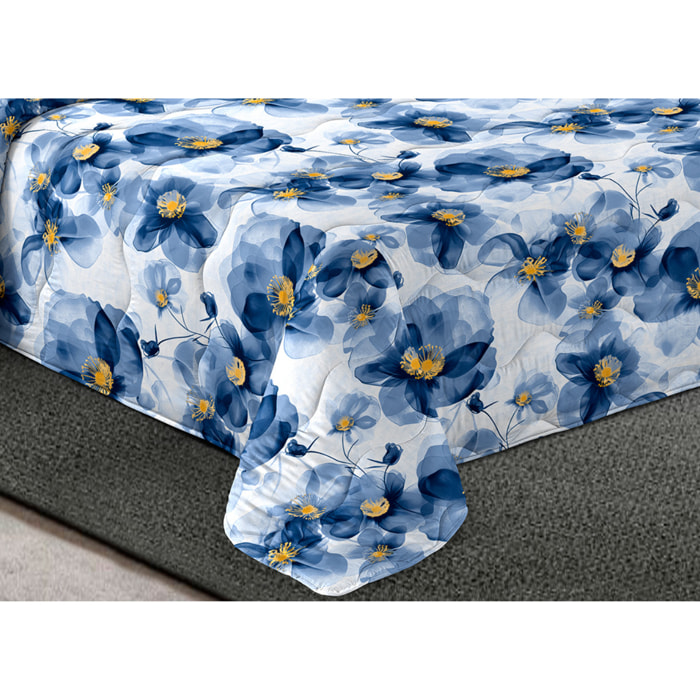 Trapunta Invernale 300gr Made in Italy Piumone Clado Linea Scaldanotti Disegno Ilenia Blu