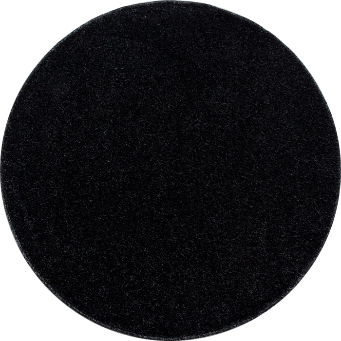 CALIFORNIE - Tapis rond uni à poils courts Anthracite