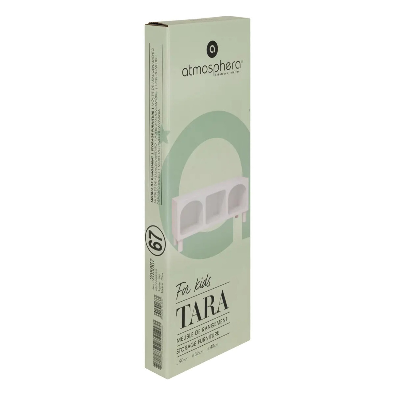 Etagère 3 compartiments "Tara" blanc 90x40x32cm