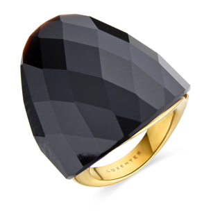 Anillo de Cuarzo Hidrotermal Onix acabado en oro amarillo de 18K