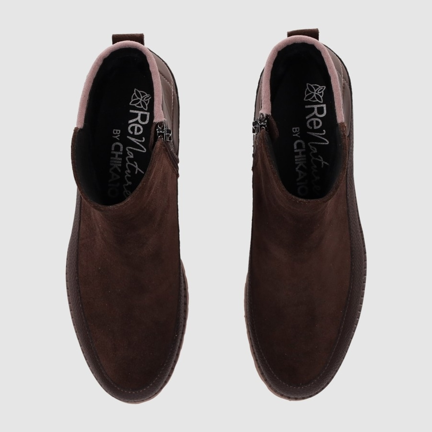 Botines de Serraje - Marron - Tacón: 5 cm