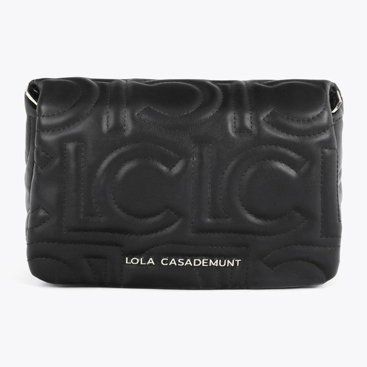 Tracolla Trapuntata con Logo in Pelle Sintetica con Tracolla Mista a Catena