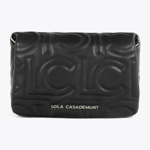 Tracolla Trapuntata con Logo in Pelle Sintetica con Tracolla Mista a Catena