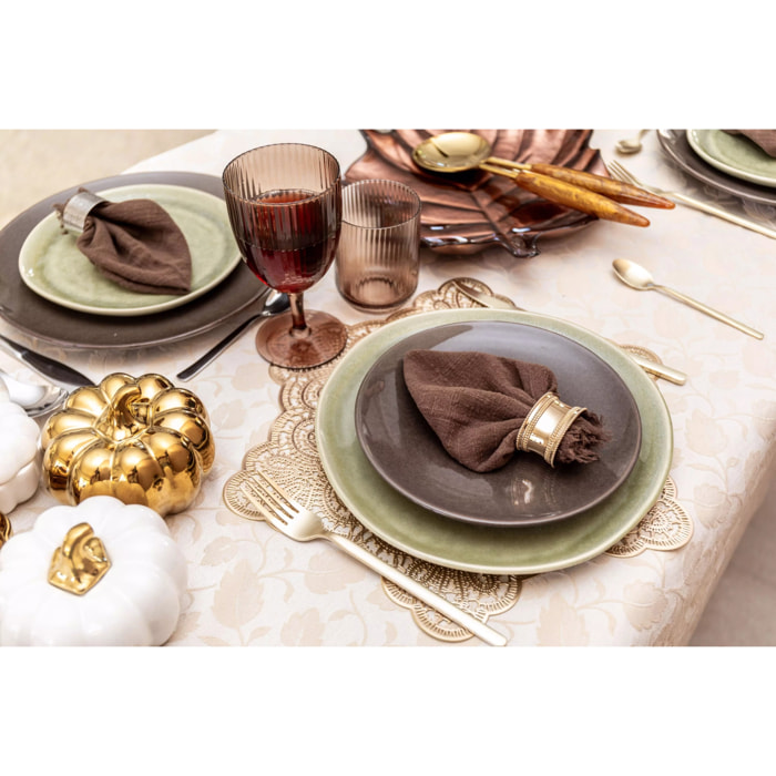 Lot de 6 Dessous d'assiette étoile dorée 38cm