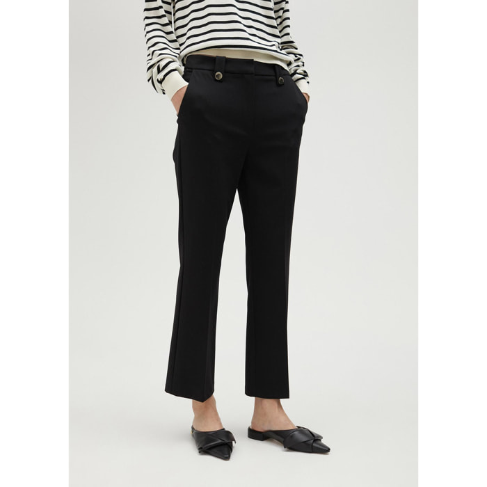 Pantaloni a campana slim neri