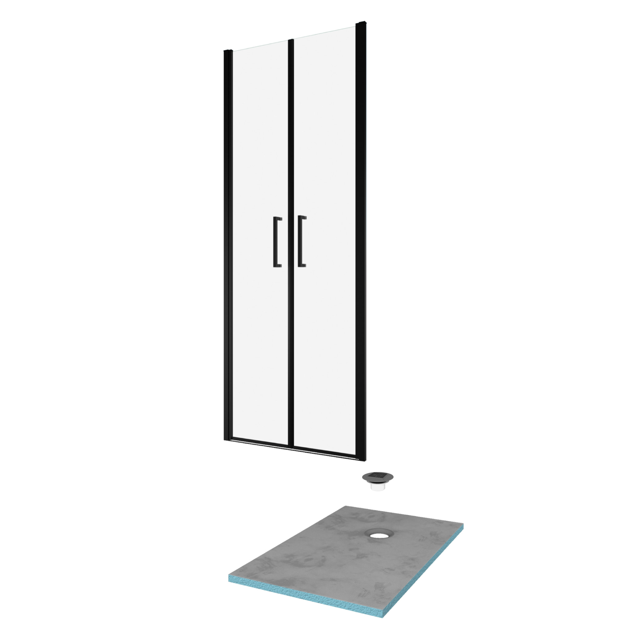 Pack Paroi de douche 90x200 cm + RECEVEUR DE DOUCHE A CARRELER 90x160 RECOUPABLE