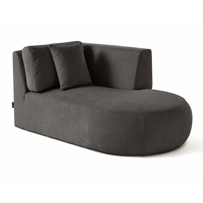 Santorini - module d'assise méridienne droit - en tissu texturé - Gris