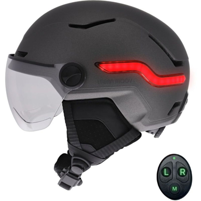 Casque TNB à LED feu de frein auto-taille L gris
