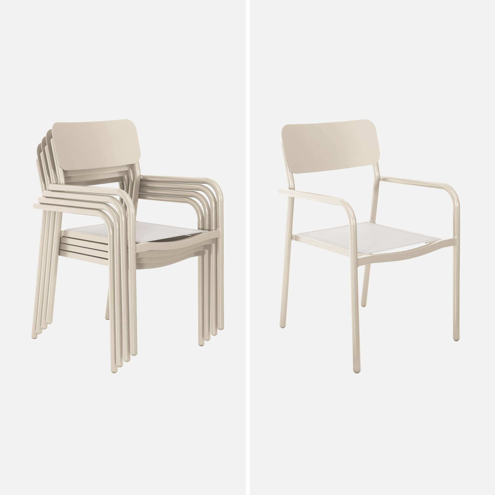 Table de jardin extensible aluminium + 8 assises CHARLESTON + SAVANNAH