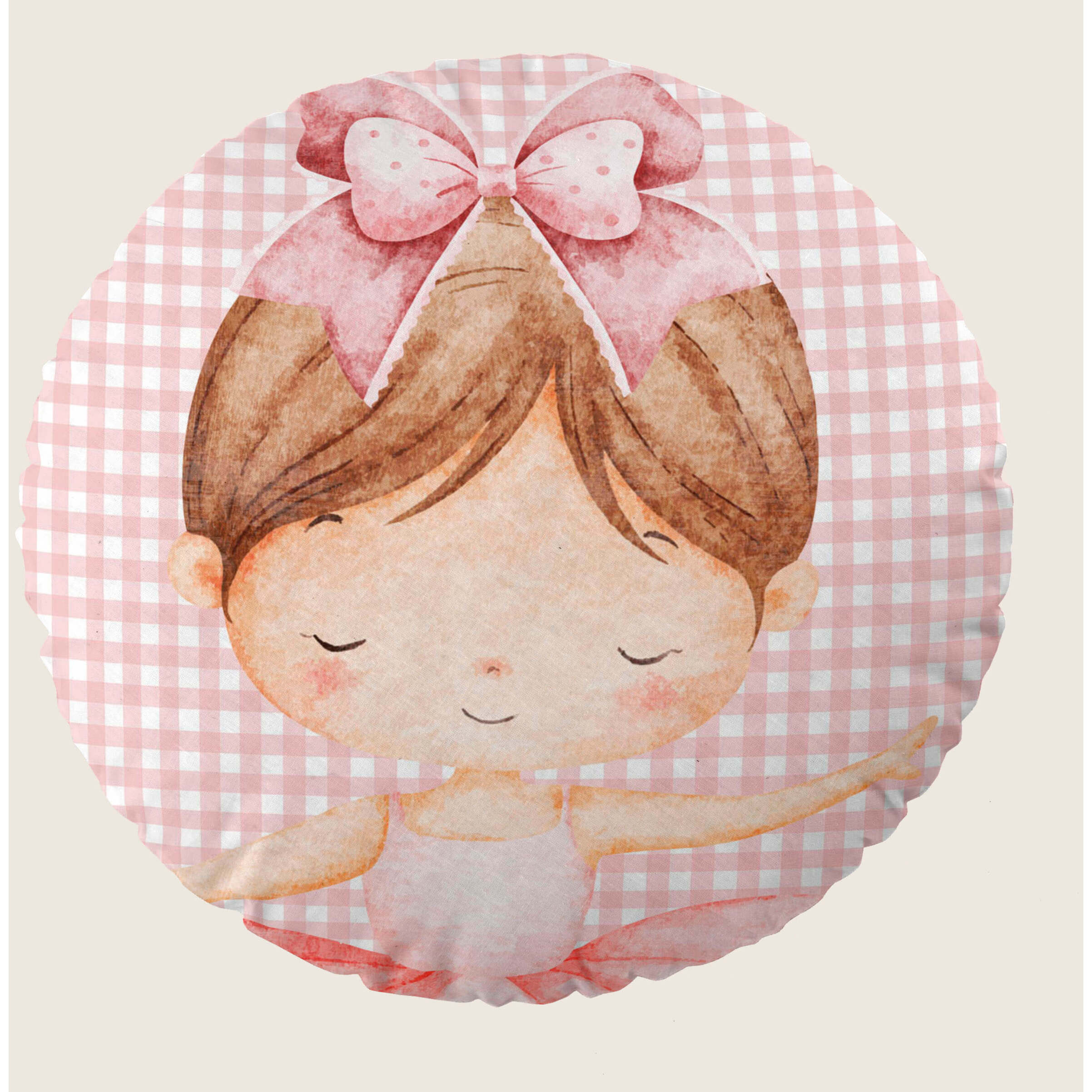 Cool Kids - Cojín Redondo Estampado - Con Relleno - 100% Algodón - Ballet