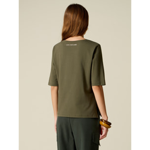 Oltre - Camiseta con microcristales - Verde militare