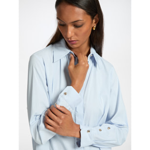 Elena Mirò - Camicia ampia in popeline - Azzurro