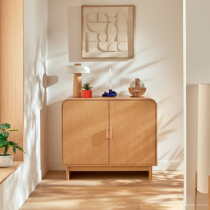 Buffet 2 portes 2 étagères Lee beige 100x40cm