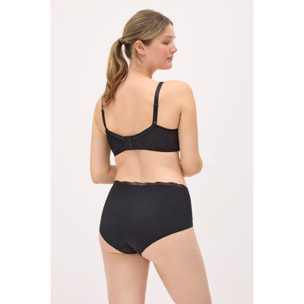 Slip vita alta donna Nero