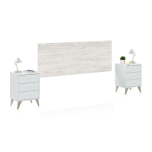 Cabecero con mesitas Iconic Blanco Artik (Blanco Mate) – Blanco Velho