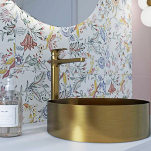 Dark set mitigeur lavabo XL + mitigeur cuisine Ceramia Timeless acier inoxydable, douchette extractible, or (SATTMLDA1285BG)