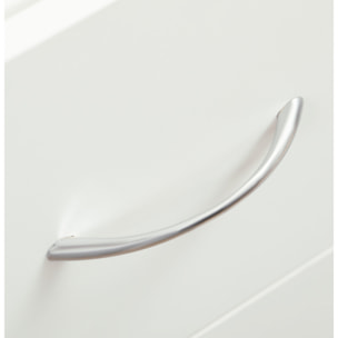 Chariot desserte de cuisine - tiroir, 2 étagères - dim. 25L x 50l x 85H cm - panneaux acier blanc