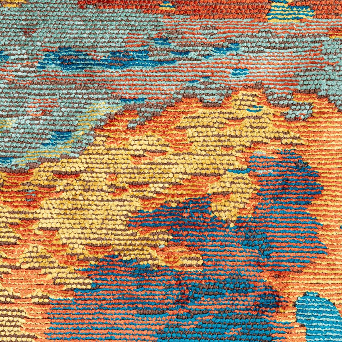 ATIMO Tapis salon kilim, Forme originale, Tissé à la main