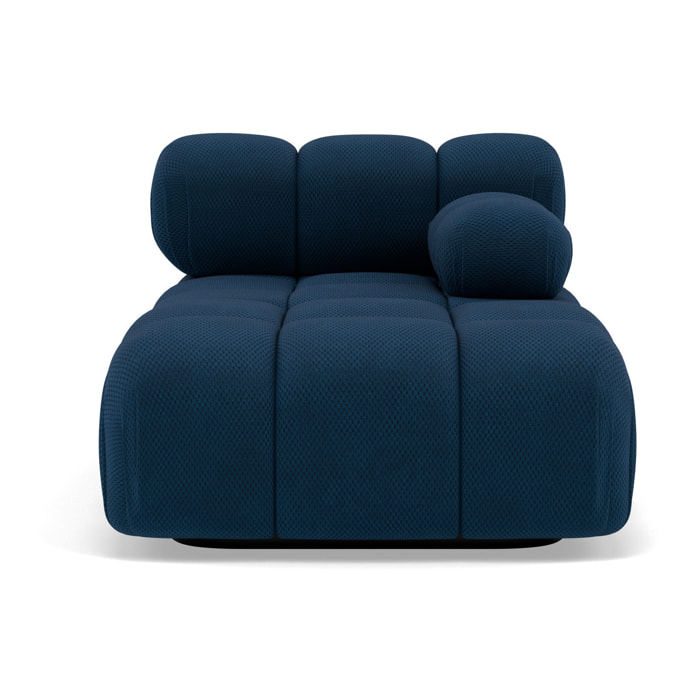 Ruby - module d'assise méridienne droite en velours texturé - Bleu