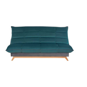 Banquette CC SEATTLE 120x190, matelas Dunlopillo, bleu