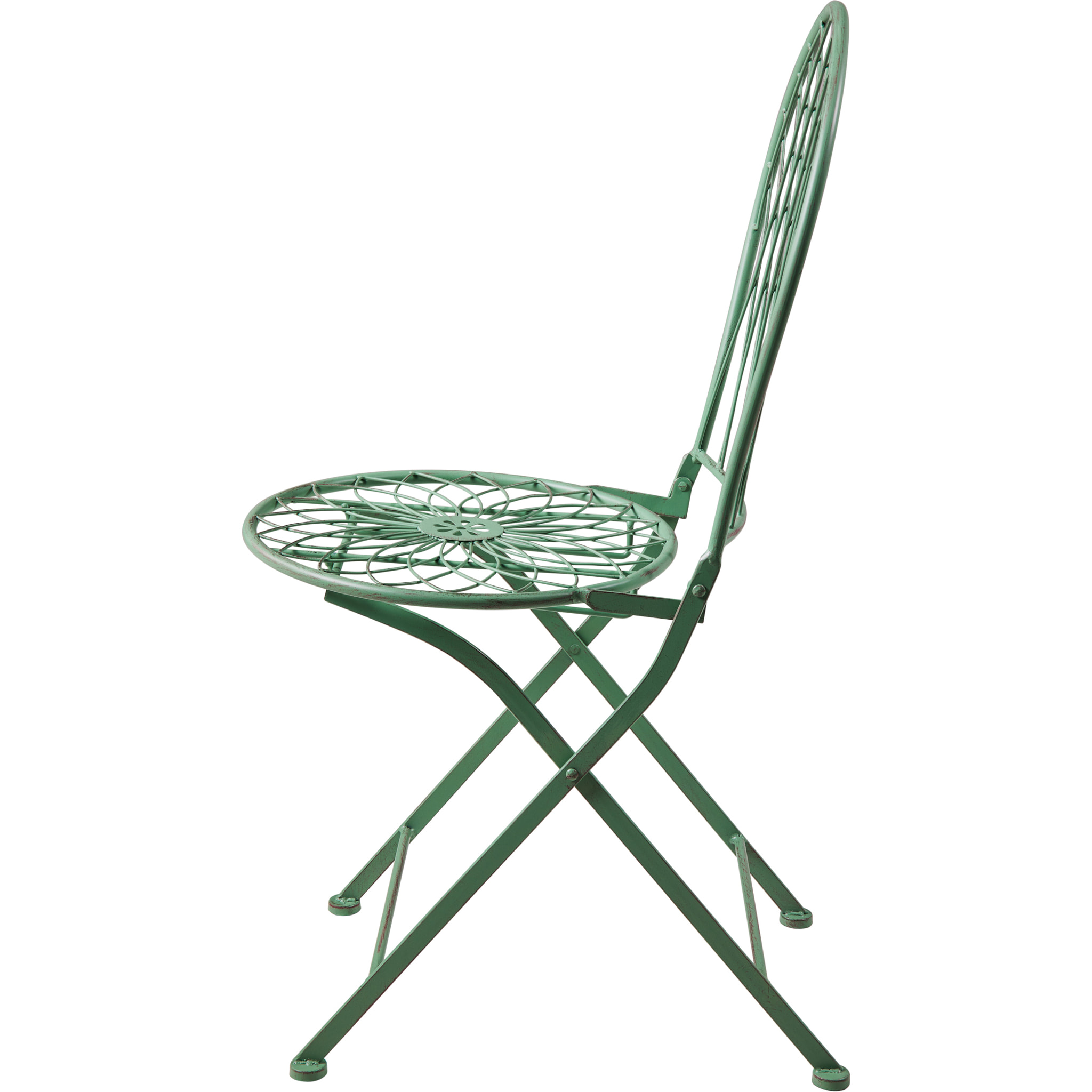 ISABELLE - SET 3 PEZZI TAVOLO CON DUE SEDIE VERDE - misura SEDIA 53,5X38X91,5, TAVOLO 59X59X71