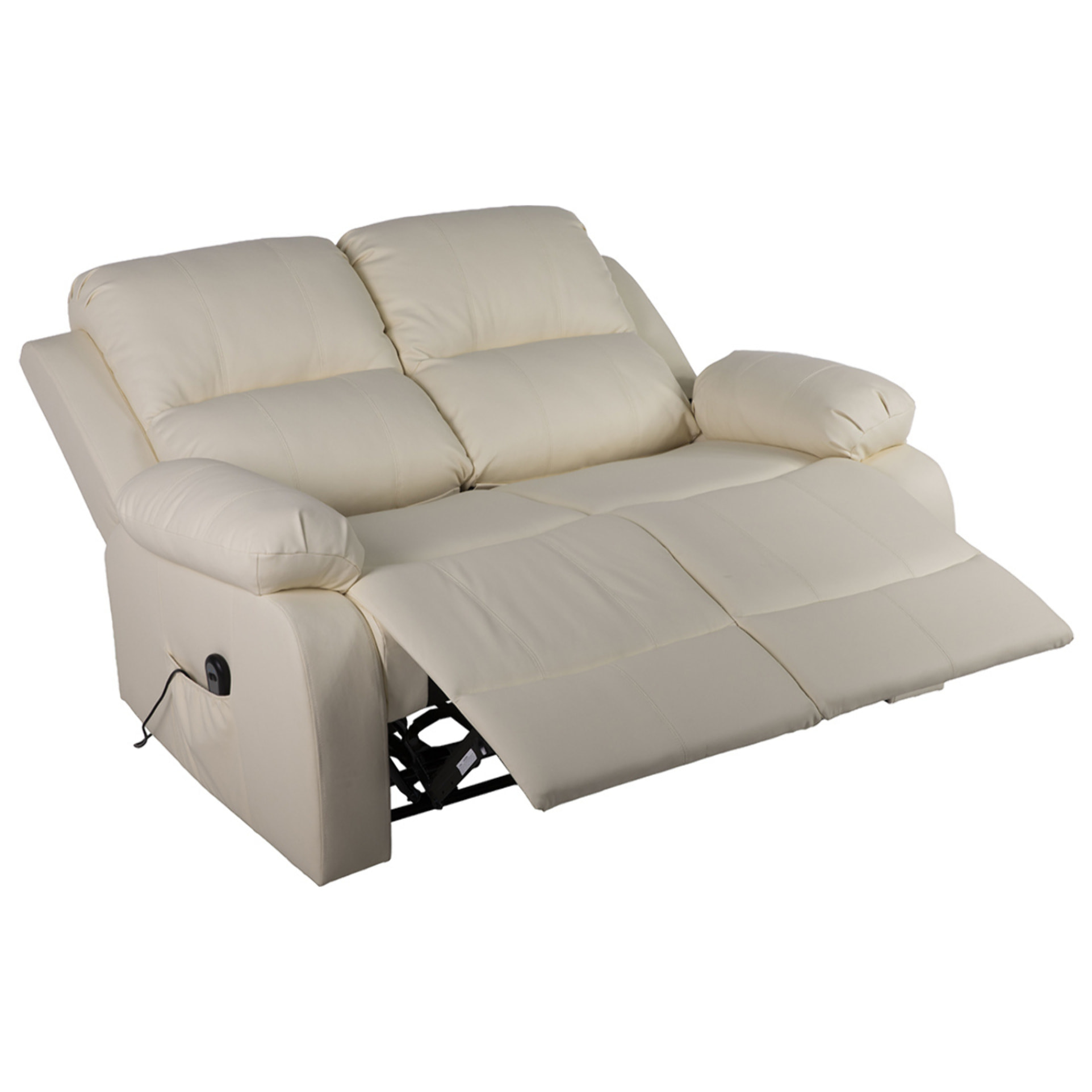 Armand - Canapé 2 places relax électrique en simili - Beige