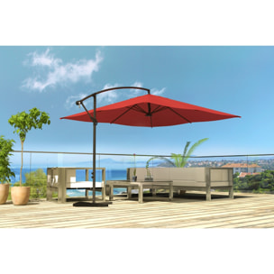 Solenzara à LED terracotta : Parasol à LED déporté 3x3m DAVAGNA
