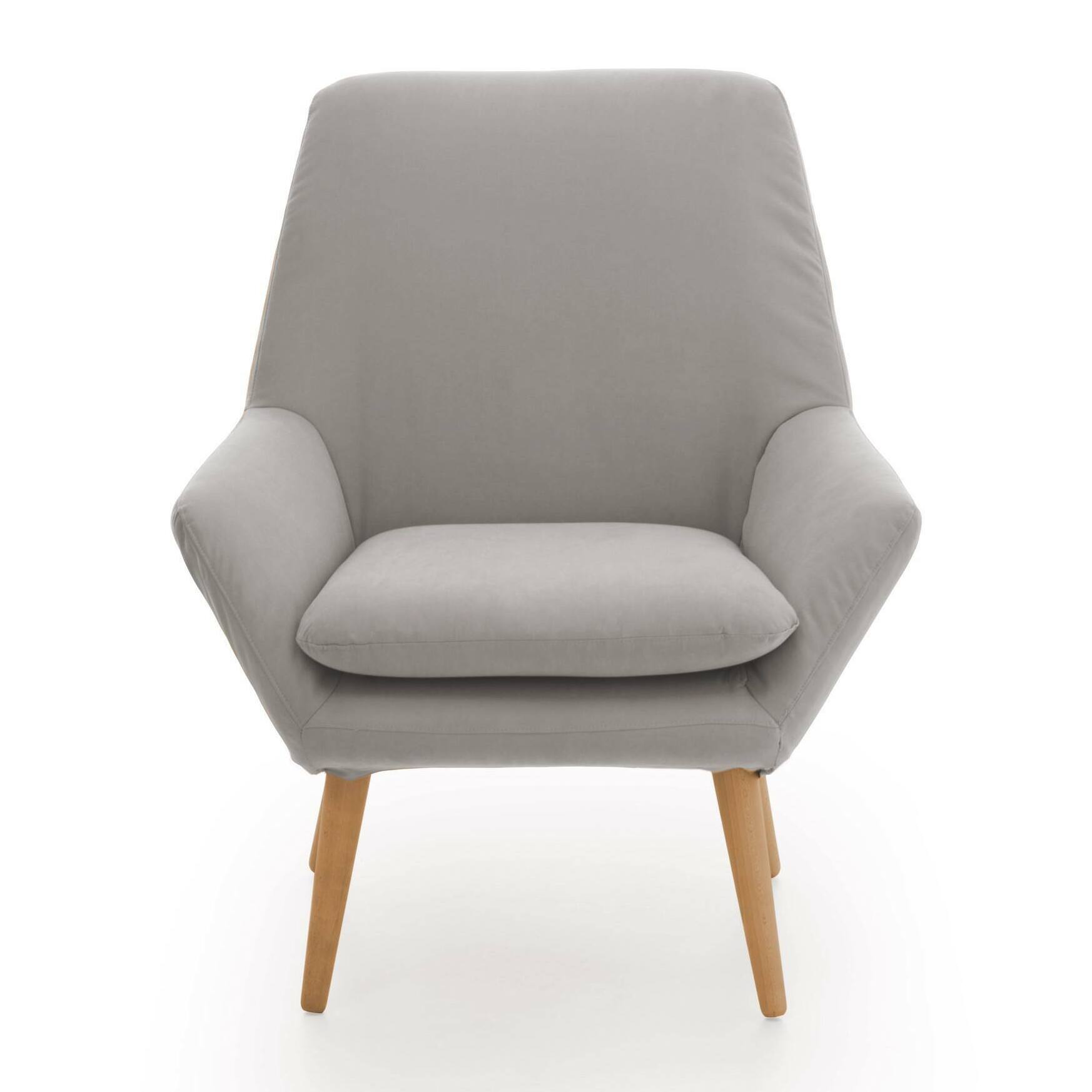 Poltrona Anido, Poltrona di design da salotto, 100% Made in Italy, Poltroncina relax in tessuto imbottito, Cm 80x70h95, Grigio