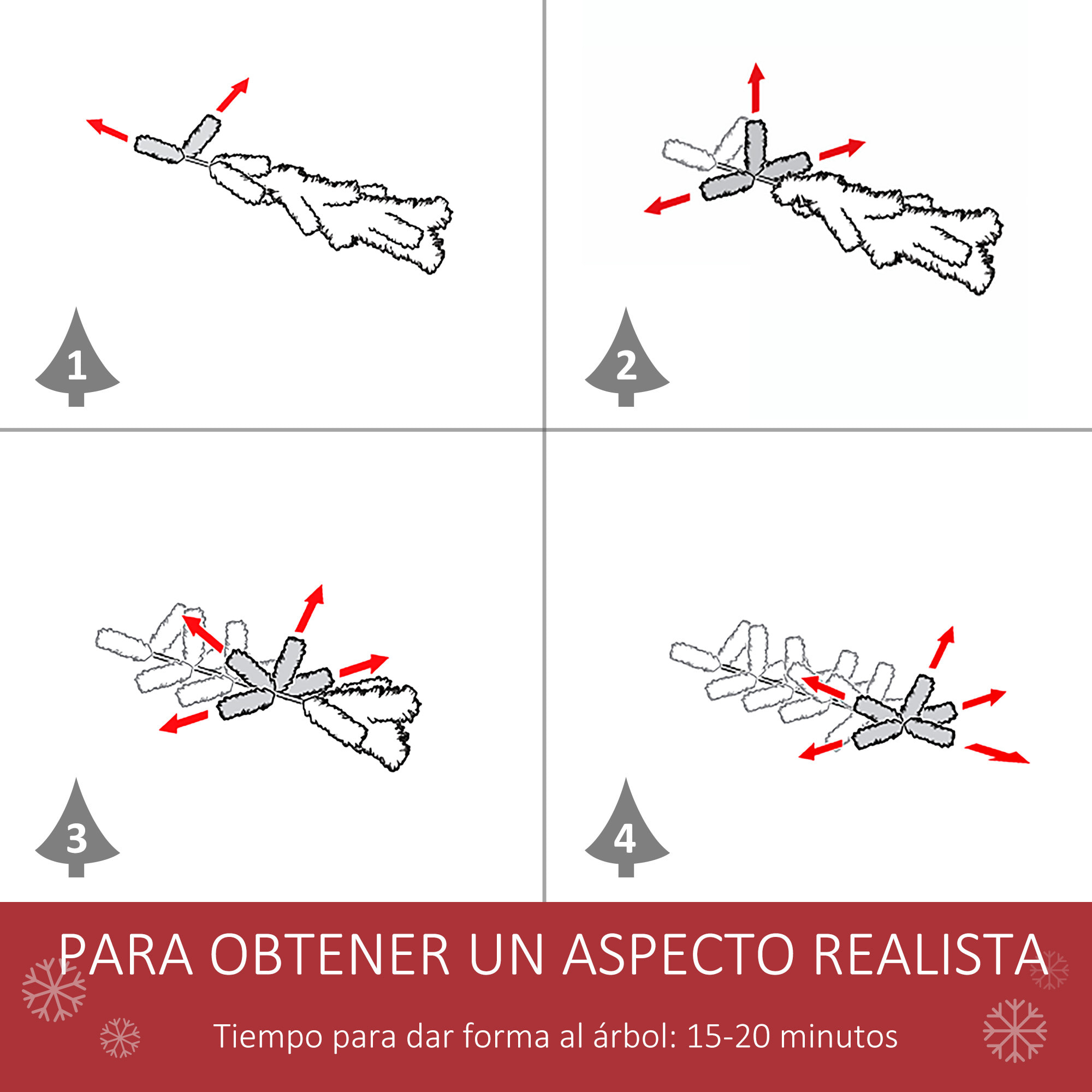 HOMCOM árbol de Navidad Artificial Plegable 150 cm con Nieve Ignífugo con 408 Ramas 28 Bayas 24 Piñas Hojas de PVC Apertura Automática y Soporte Metálico Decoración Navideña para Interior Verde