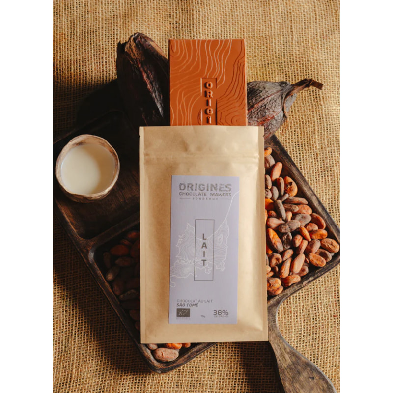 Tablette de chocolat au lait 38% - Bean To Bar - 75g Bio