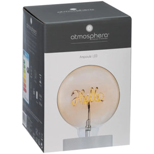 Ampoule LED mot "Hello" ambrée E27