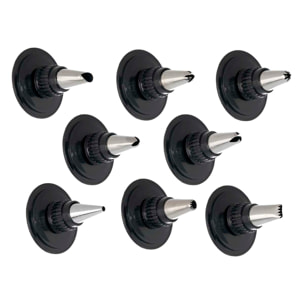 Sac a poche pistola in acciaio inossidabile con 16 accessori.