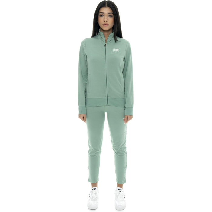 Tuta da donna in cotone non felpato con colletto e zip Leone Summer Bright