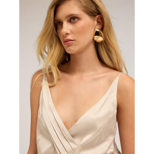 Motivi - Top con borde suave plisado - Beige