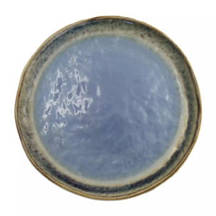 Lot de 6 ASSIETTE PLATE BLEUE EN PORCELAINE 27X27X1.6CM