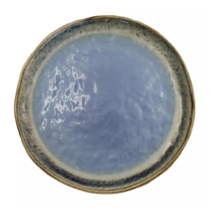 Lot de 6 ASSIETTE PLATE BLEUE EN PORCELAINE 27X27X1.6CM