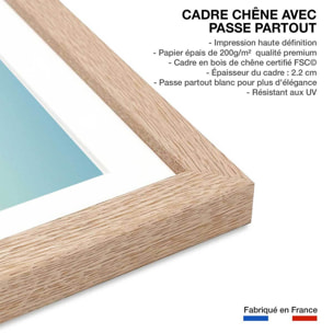 Affiche photo plage hossegor Affiche sous cadre bois