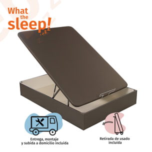 Colchón Viscoelástico Sostenible HR y Canapé Abatible Gran Capacidad Wengué Entrega, Montaje y Retirada usado incluido Pack SOUL · WHAT THE SLEEP